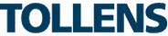 TOLLENS : Peinture & Décoration, Votre Marque de Qualité Logo TOLLENS en lettres capitales bleues foncées sur fond noir, avec un léger effet de relief.